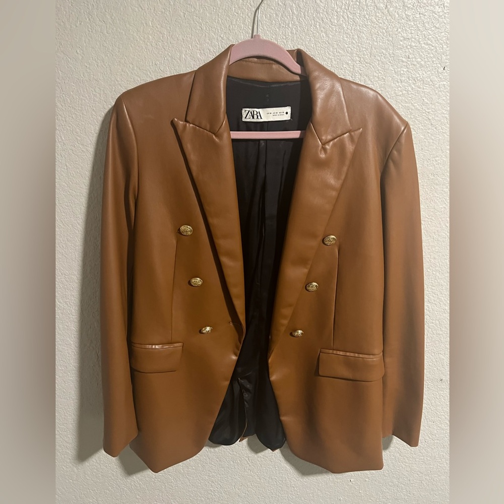 Zara faux leather jacket